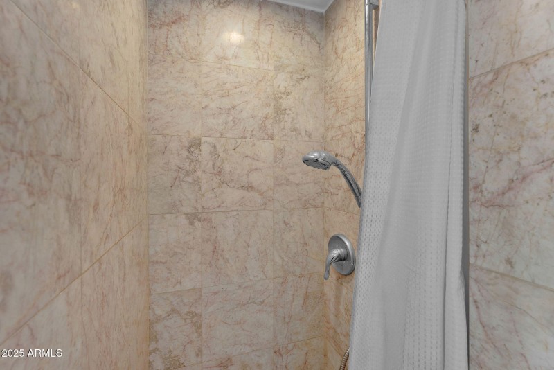 Modern Marble-Tiled Shower