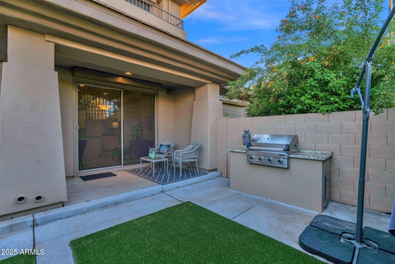 Built-in grill backyard