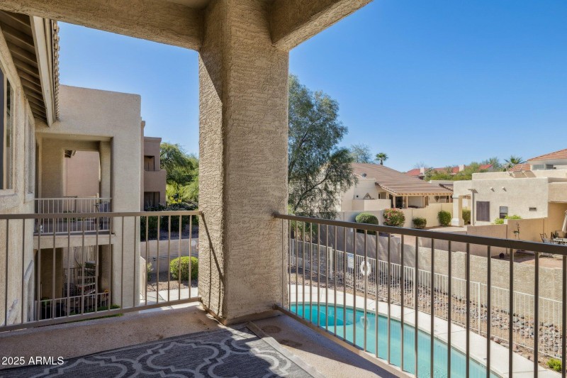 Back balcony overlooking pool