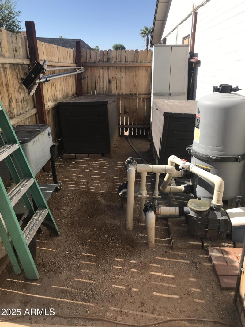 Inside pool Equipment area