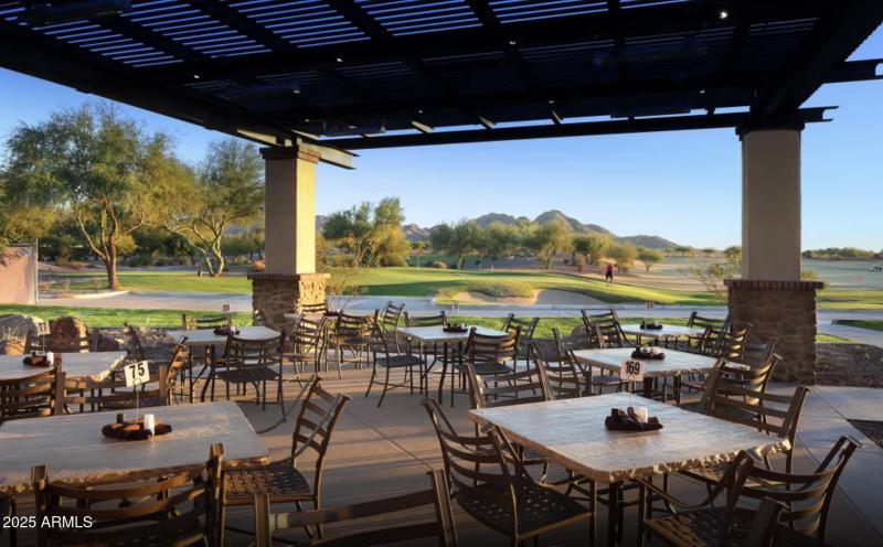 One of many outdoor lounge spaces