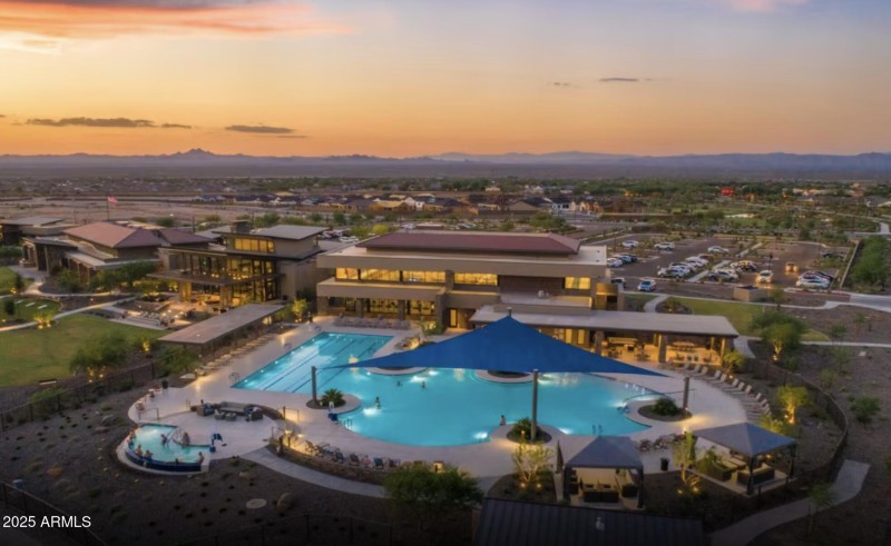 Areial shot of the pool