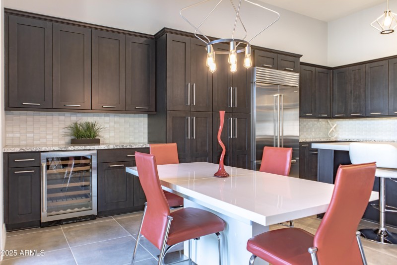 Breakfast room w Wolf wine refrig