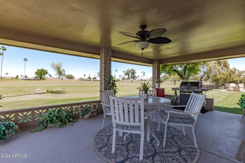 Covered Patio w/Double Fairway Views