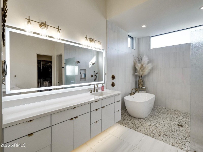 LED mirrors throughout