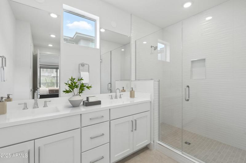 Virtually Staged Primary Bathroom