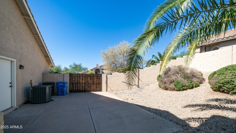 Side yard with double gate