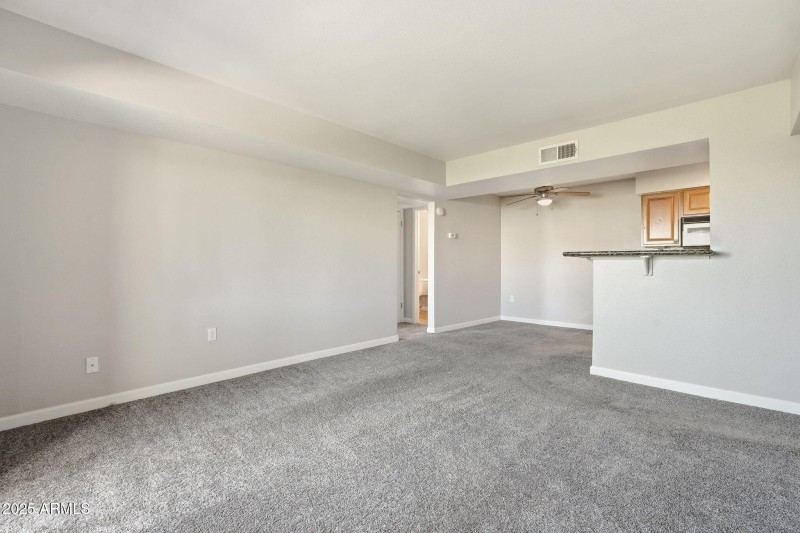 Living Area into Kitchen