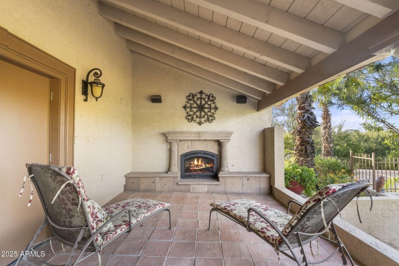 Fireplace near pool/spa/ waterfalls
