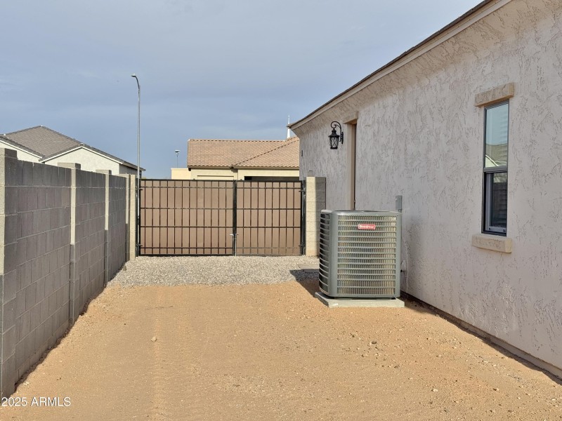 Side view in back yard