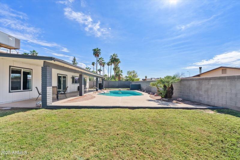 Large private backyard