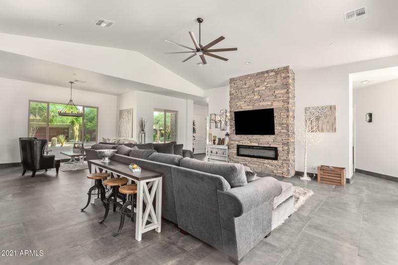 65' TV, ELECTRIC FIREPLACE