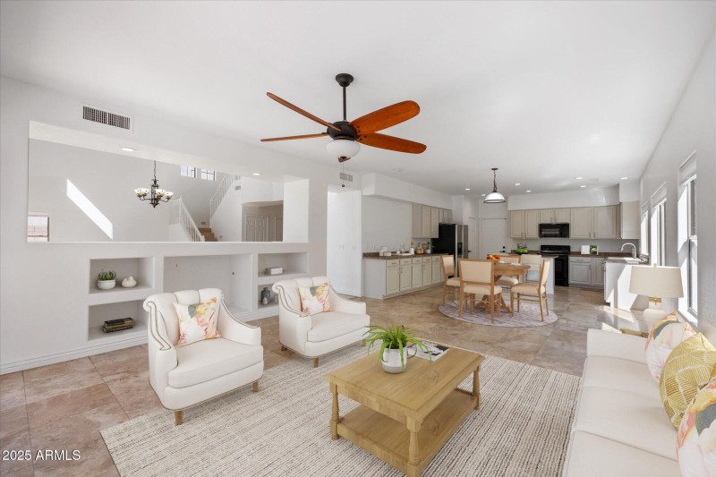 Virtually Staged - Family Room / Kitchen