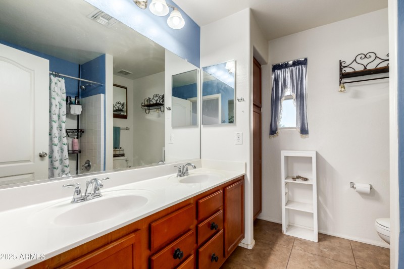Upstairs Bathroom with Double Vanity