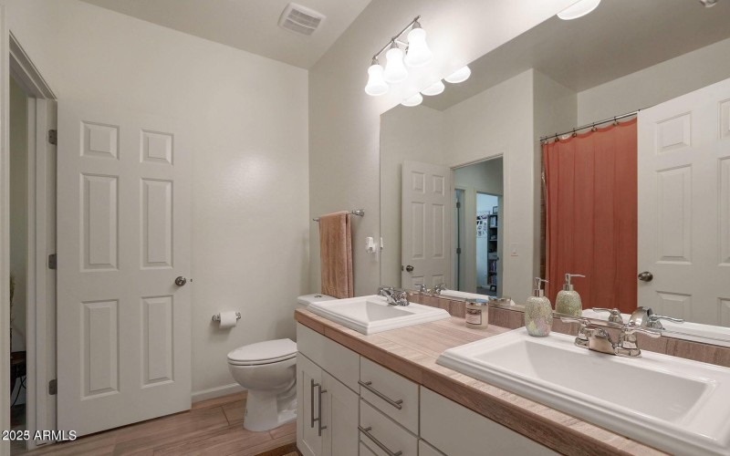 Dual Sink Vanity at Guest Bath