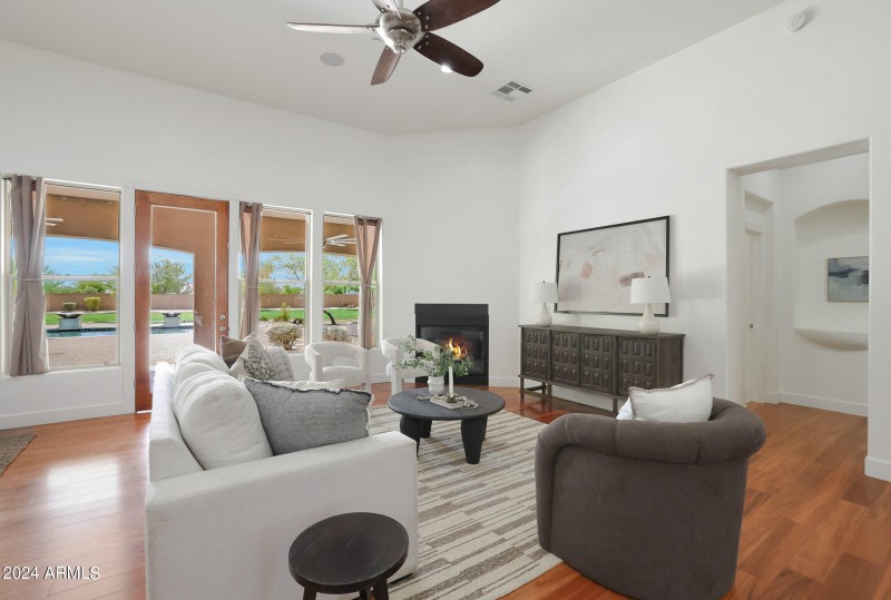 Gas fireplace included