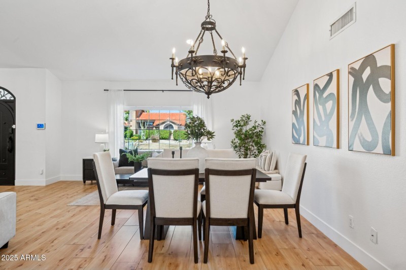 Dining flows to living spaces