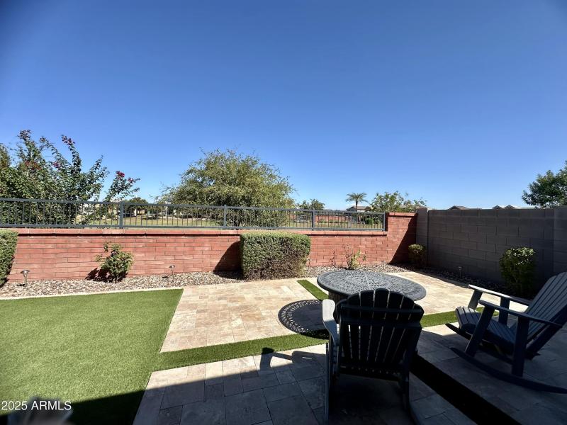 View fence of the greenbelt/pool