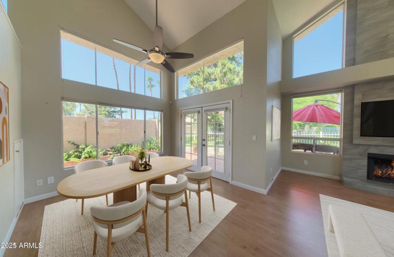 4020 Great Room Toward Back Patio staged