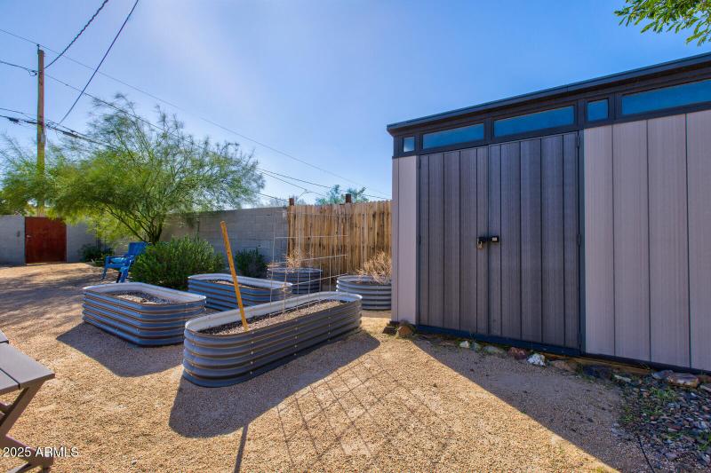 Raised Garden Beds and Storage Shed