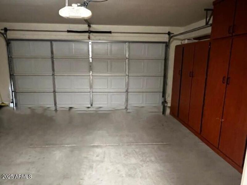 Garage with storage cabinets