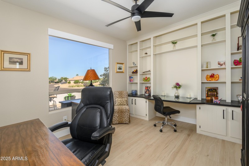 Den with built in Desk