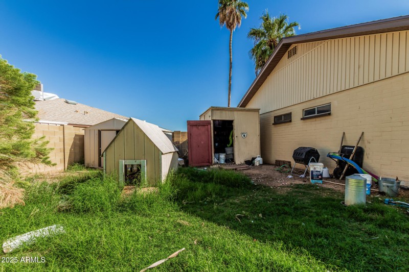 Sheds in huge side yard
