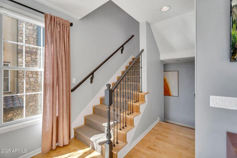 Staircase with Custom Iron Railing