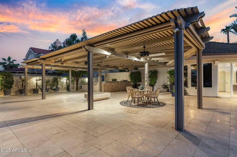 Pergola night time close up