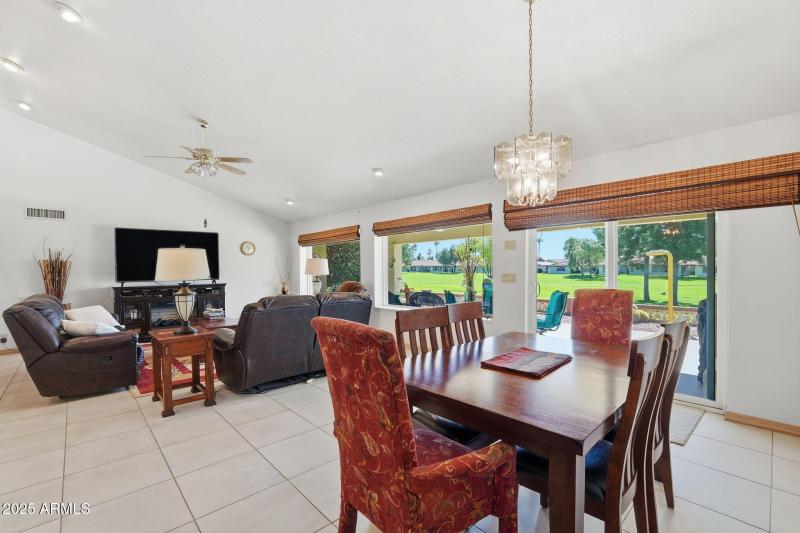 Vaulted Living Rm and Dining Area