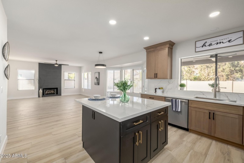 Kitchen + Family Room View