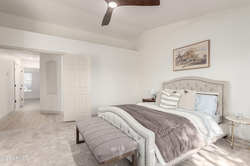 Primary Bedroom with new lush carpet