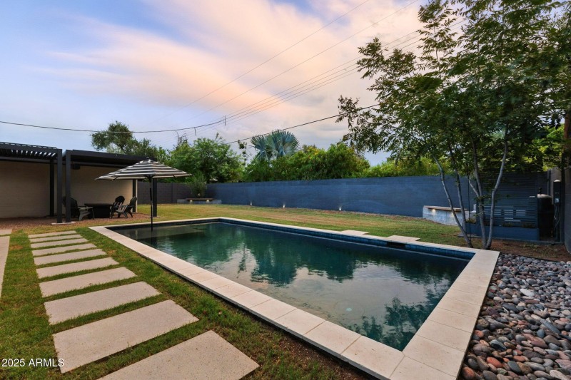 Back yard during sunset