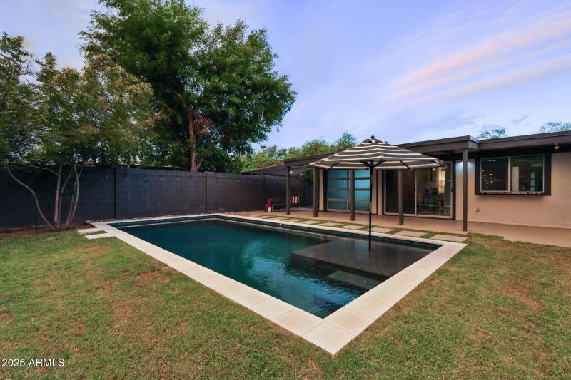 Back yard during sunset