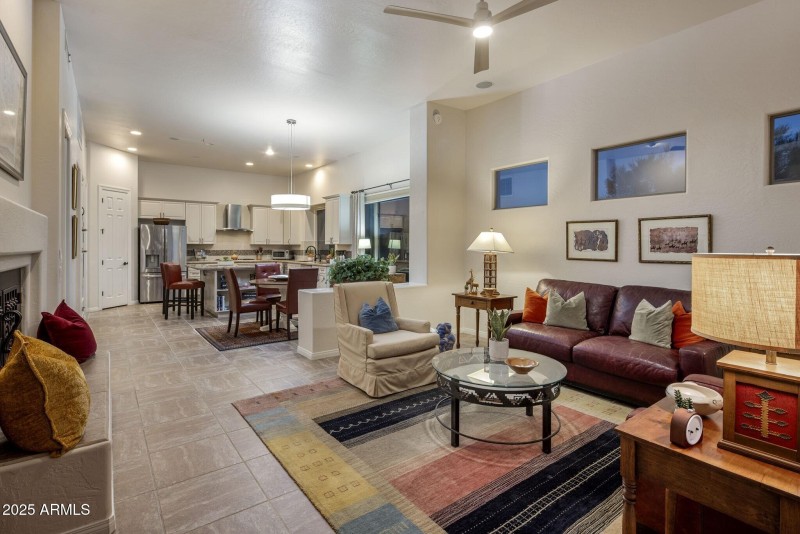 Open Family Room to Kitchen