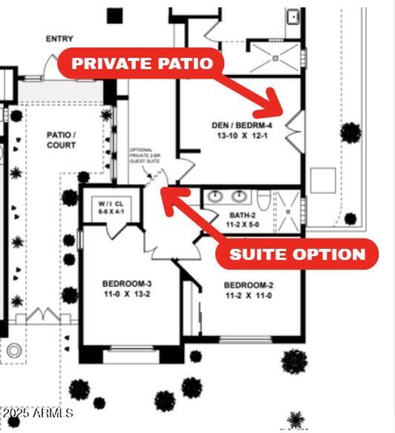 Private Patio & Suite Option