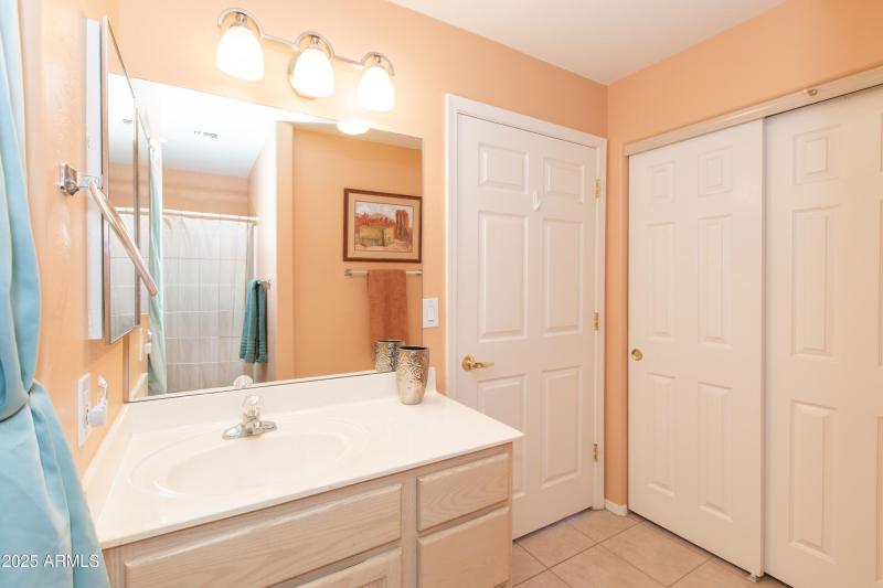 Hall bath with storage