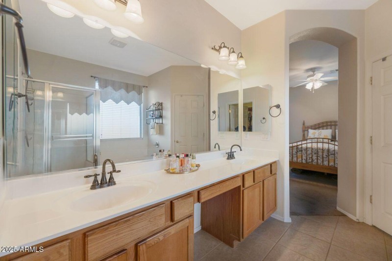Master bathroom double sink