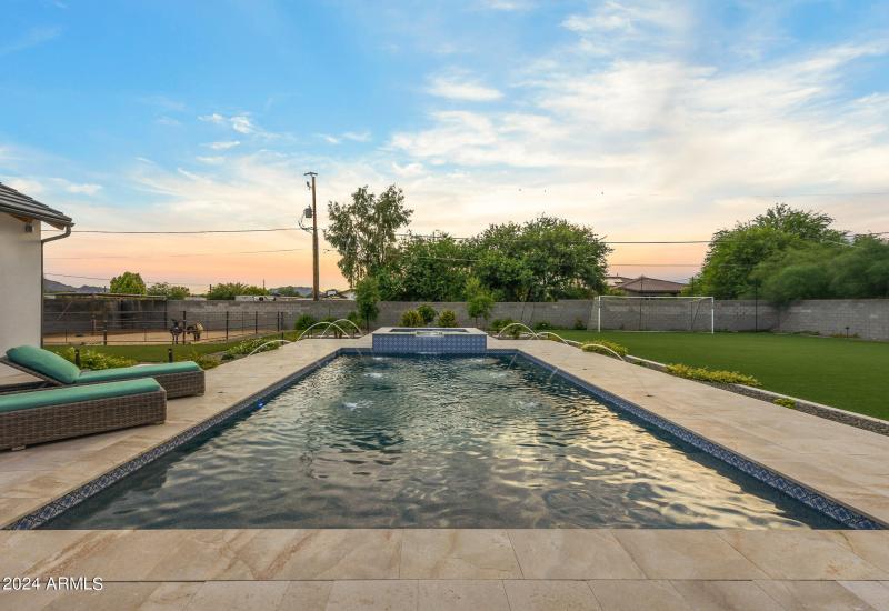 92poolscape at sunset