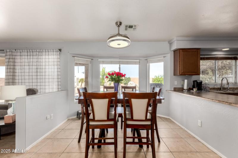 Dining area with bay window