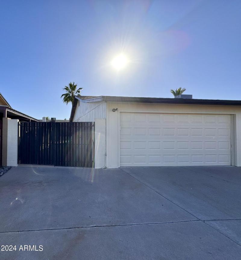 RV gate & 2 car garage