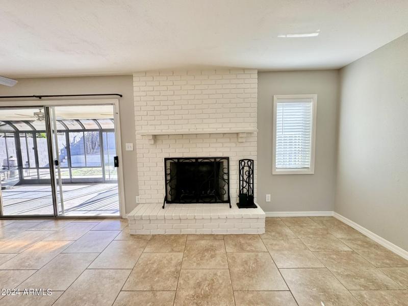 Wood burning fireplace