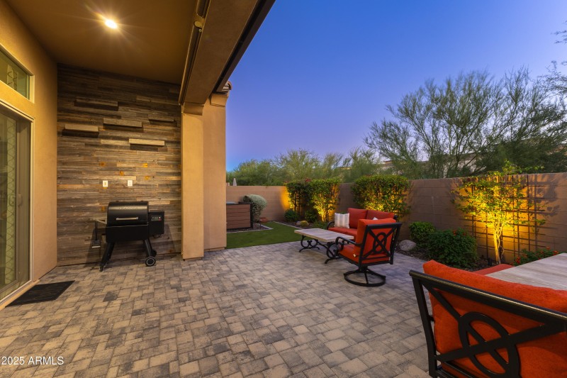 Backyard Patio At Twilight