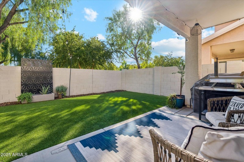 Shaded backyard area