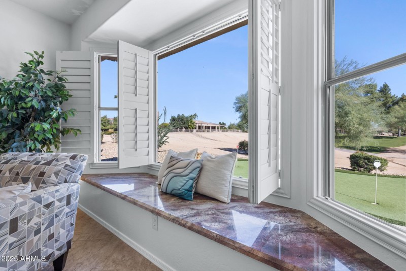 Granite Window Seat & Plantation Shutter
