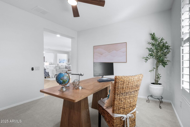 Office looks out to Grand Living