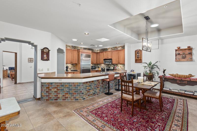 Kitchen overlooks the family room