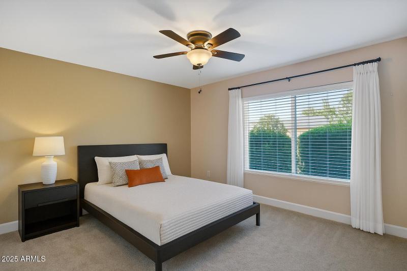 Sunny, Serene Bedroom with Green View