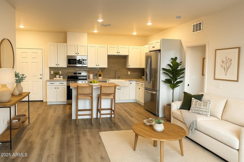 Modern Open Concept Living and Kitchen (