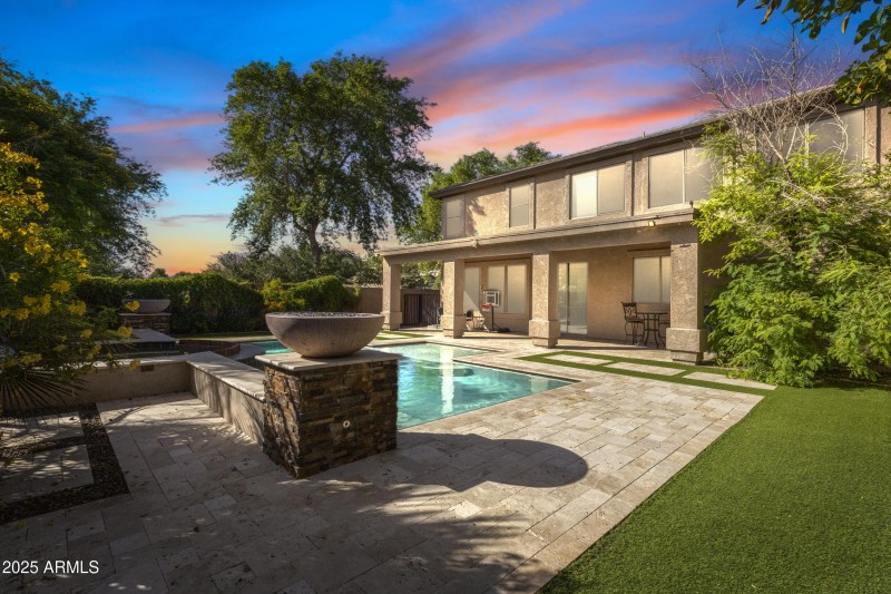 backyard at twilight